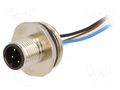 Connector: M12; socket; PIN: 4; male; 250V; IP68; cables; 0.25mm2 IFM ELECTRONIC E11295