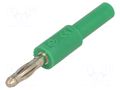 Connector: 4mm banana; adapter; 10A; 33VAC; 70VDC; green ELECTRO-PJP PJADA1057-GN