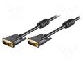 Cable; DVI-D (24+1) plug,both sides; 1.8m; black Goobay DVIMM241/1.8G