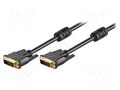 Cable; DVI-D (24+1) plug,both sides; 10m; black GOOBAY DVIMM241/10G