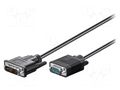 Cable; D-Sub 15pin HD plug,DVI-I (12+5) plug; 2m; black Goobay DVI-VGA/2