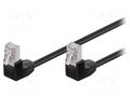 Patch cord; RJ45 angled plug,both sides; F/UTP; 5e; stranded; CCA Goobay F/UTP5-2X90-010BK