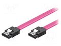 Cable: SATA; SATA L-Type plug,both sides; 0.5m; pink Goobay SATA-LC