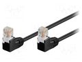 Patch cord; RJ45 angled plug,both sides; U/UTP; 5e; stranded; CCA Goobay U/UTP5-2X90-005BK