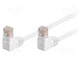 Patch cord; RJ45 angled plug,both sides; U/UTP; 5e; stranded; CCA Goobay U/UTP5-2X90-005WH