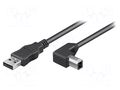 Cable; USB 2.0; USB A plug,USB B angled plug; 2m; black; PVC GOOBAY USB-AB90/2BK