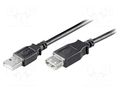 Cable; High Speed,USB 2.0; USB A socket,USB A plug; 3m; black Goobay USB-EXT/3BK