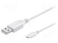 Cable; USB 2.0; USB A plug,USB B micro plug; 0.15m; white; PVC GOOBAY USB-MICBM-0.15