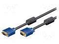 Cable; D-Sub 15pin HD socket,D-Sub 15pin HD plug; black; 3m GOOBAY VGAM/F-030G