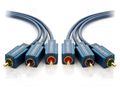Cable; RCA plug x3,both sides; 15m; Plating: gold-plated; blue CLICKTRONIC CLICK-C-70429