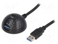 Cable; USB 3.0; USB A socket,USB A plug; 1.5m; black; PVC; 5Gbps GOOBAY USB3.0-DOCK