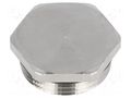 Protection cap; metal; Thread: PG16; Spanner: 24mm; with seal HARTING 09000005072