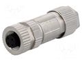 Connector: M12; plug; PIN: 4; female; A code-DeviceNet / CANopen AMPHENOL LTW MSAS-04BFFB-SL7001