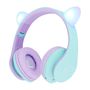 PowerLocus P2 Cats Ears Wireless Headphones for Kids (blue and purple), PowerLocus pwl-p2kids-cattealpu