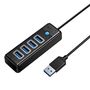 Orico Hub USB to 4x USB 3.0, 5 Gbps, 0.15m (Black), Orico PW4U-U3-015-BK-EP-IP