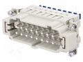 Connector: HDC; contact insert; male; 16A; 500V; Han® ES Press HARTING 09330162648