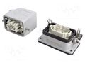 Connector: HDC; male + female; HE; PIN: 6; 24A; 500V; 6+PE; size 3 WEIDMÜLLER KIT-HE06.100M