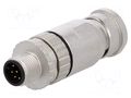 Connector: M12; plug; PIN: 8; male; 30V; straight; IP67; for cable HARTING 21033291801