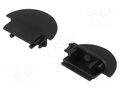 Cap for LED profiles; black; 2pcs; ABS; with hole; GROOVE14 TOPMET TOP-A3060002