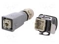 Connector: HDC; male + female; plug + socket,complete set; HA WEIDMÜLLER KIT-HA04.400M