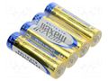 Battery: alkaline; AA; 1.5V; non-rechargeable; Ø14.5x50mm; 4pcs. MAXELL BAT-LR6/MX-S4