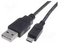 Cable; USB 2.0; USB A plug,USB B micro plug; 1m; black GOOBAY TCAB-143