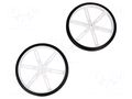 Wheel; white; Shaft: D spring; push-in; Ø: 90mm; Shaft dia: 3mm POLOLU POLOLU-1439