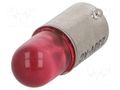 LED lamp; red; BA9S; 230VAC POLAM-ELTA LR-BA9S-230AC