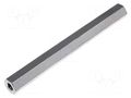Screwed spacer sleeve; 50mm; Int.thread: M3; brass; nickel VOGT TDYSFF-M3/50