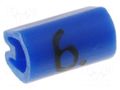 Markers; Marking: 6; 1.5÷2mm; PVC; blue; -45÷70°C; leaded TE Connectivity TE-05801606