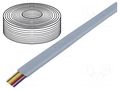 Wire: telecommunication cable; 8x28AWG; stranded; silver; 100m BQ CABLE TEL-0081-100/SV