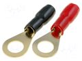 Terminal: ring; insulated; red and black; gold-plated; 10mm2; M8 4CARMEDIA TERMINAL-RING-8G