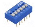 Switch: DIP-SWITCH; Poles number: 6; ON-OFF; 0.025A/24VDC; Pos: 2/6 ECE EDG106S
