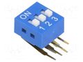 Switch: DIP-SWITCH; Poles number: 3; ON-OFF; 0.05A/12VDC; Pos: 2 NINIGI DSK-03