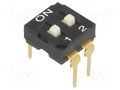 Switch: DIP-SWITCH; Poles number: 2; ON-OFF; 0.05A/12VDC; Pos: 2 NINIGI DI-02