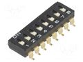 Switch: DIP-SWITCH; Poles number: 8; ON-OFF; 0.025A/24VDC; Pos: 2 OMRON Electronic Components A6S-8101-H