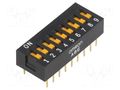 Switch: DIP-SWITCH; Poles number: 9; ON-OFF; 0.025A/24VDC; Pos: 2 OMRON Electronic Components A6E-9101