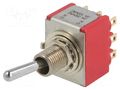 Switch: toggle; Pos: 2; 3PDT; ON-ON; 2A/250VAC; 5A/28VDC; 7000; IP40 C&K 7301SYZQE