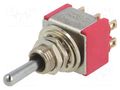 Switch: toggle; Pos: 3; DP3T; ON-OFF-ON; 2A/250VAC; 5A/28VDC; 7000 C&K 7203SYZQE