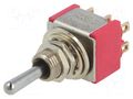 Switch: toggle; Pos: 3; DP3T; ON-OFF-ON; 2A/250VAC; 5A/28VDC; 7000 C&K 7203SYZQE