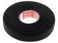 Tape: textile; W: 19mm; L: 25m; Thk: 0.3mm; Automotive; black; 105°C TESA TESA-51608-19