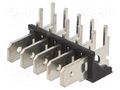 Terminal: spade terminal strip; 6.4mm; 0.8mm; THT; brass; tinned KEYSTONE KEYS7805
