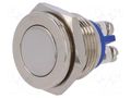 Switch: vandal resistant; Pos: 2; SPST-NO; 2A/36VDC; IP65; OFF-(ON) ONPOW V16-10PF-N