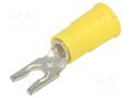 Tip: fork; M3,5; Ø: 3.66mm; crimped; for cable; insulated; yellow KEYSTONE KEYS8269