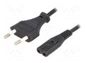 Cable; 2x0.75mm2; CEE 7/16 (C) plug,IEC C7 female; PVC; 5m; black ESPE KAB-EU-T2-5.0-BK