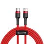 Baseus CATKLF-H09 USB-C - USB-C PD QC cable 60W 3A 480Mb/s 2m - red, Baseus 6953156285224 6953156285224