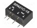 Converter: DC/DC; 1W; Uin: 36÷75VDC; Uout: 15VDC; Iout: 6÷67mA; SIP6 MEAN WELL SPA01C-15