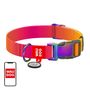 Nylon collar with QR code for Waudog gradient dog, orange , size XL, Waudog 46504