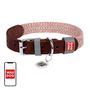 Dog collar made of natural leather and recycled material with QR code Waudog size S, width 15 mm, brown, Waudog 58906