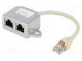 Splitter; plug/socket; 8p8c; RJ45 socket x2,RJ45 plug; female LOGILINK LOG-NP0045